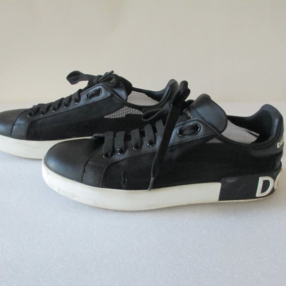 🌷DOLCE & GABBANA "PORTOFINO" SNEAKERS IN NAPPA LEATHER AND MESH - Picture 6 of 16